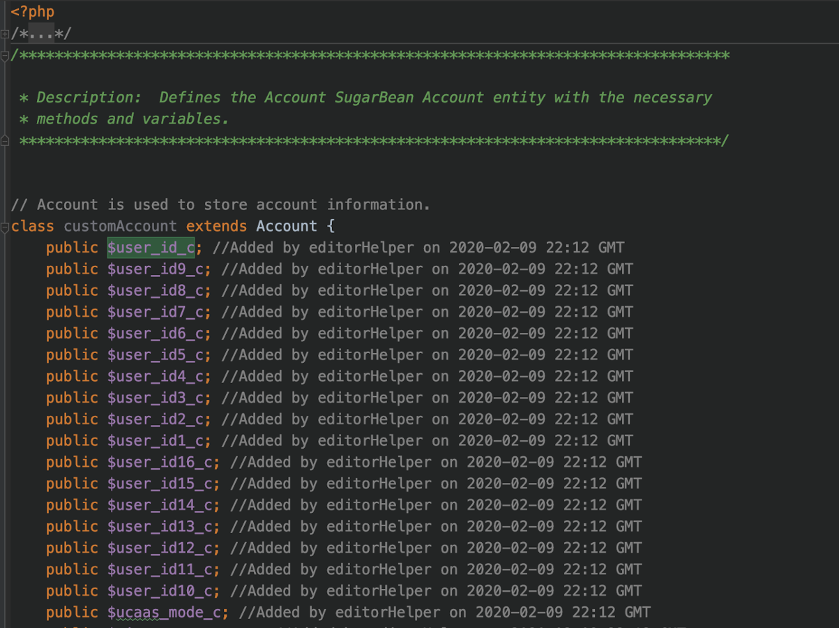 Custom Accounts Class