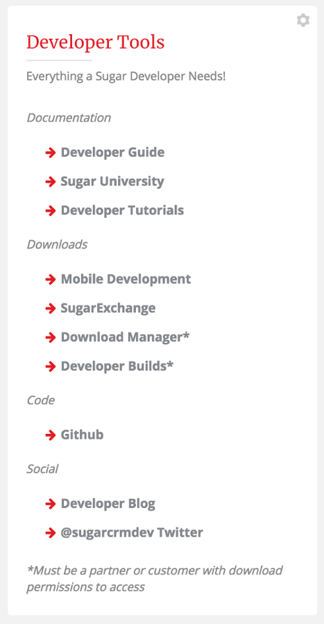 Developer Tools Widget