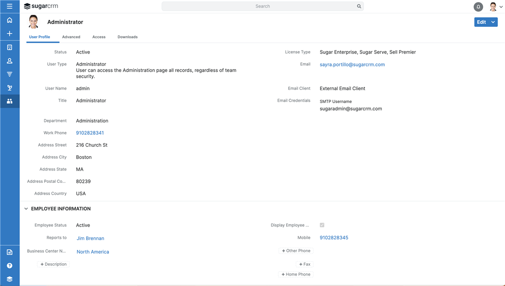New User Profile Record View