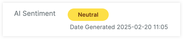 Screenshot showing the Sentiment Analysis label