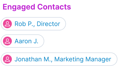 engaged contacts list screenshot