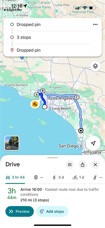Driving directions with multiple stops