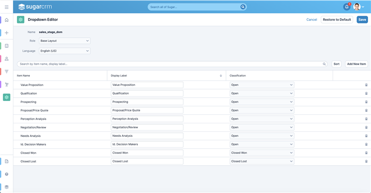 modernized dropdown editor screenshot