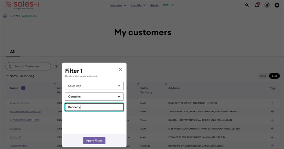 3) Users can then apply a filter to that view